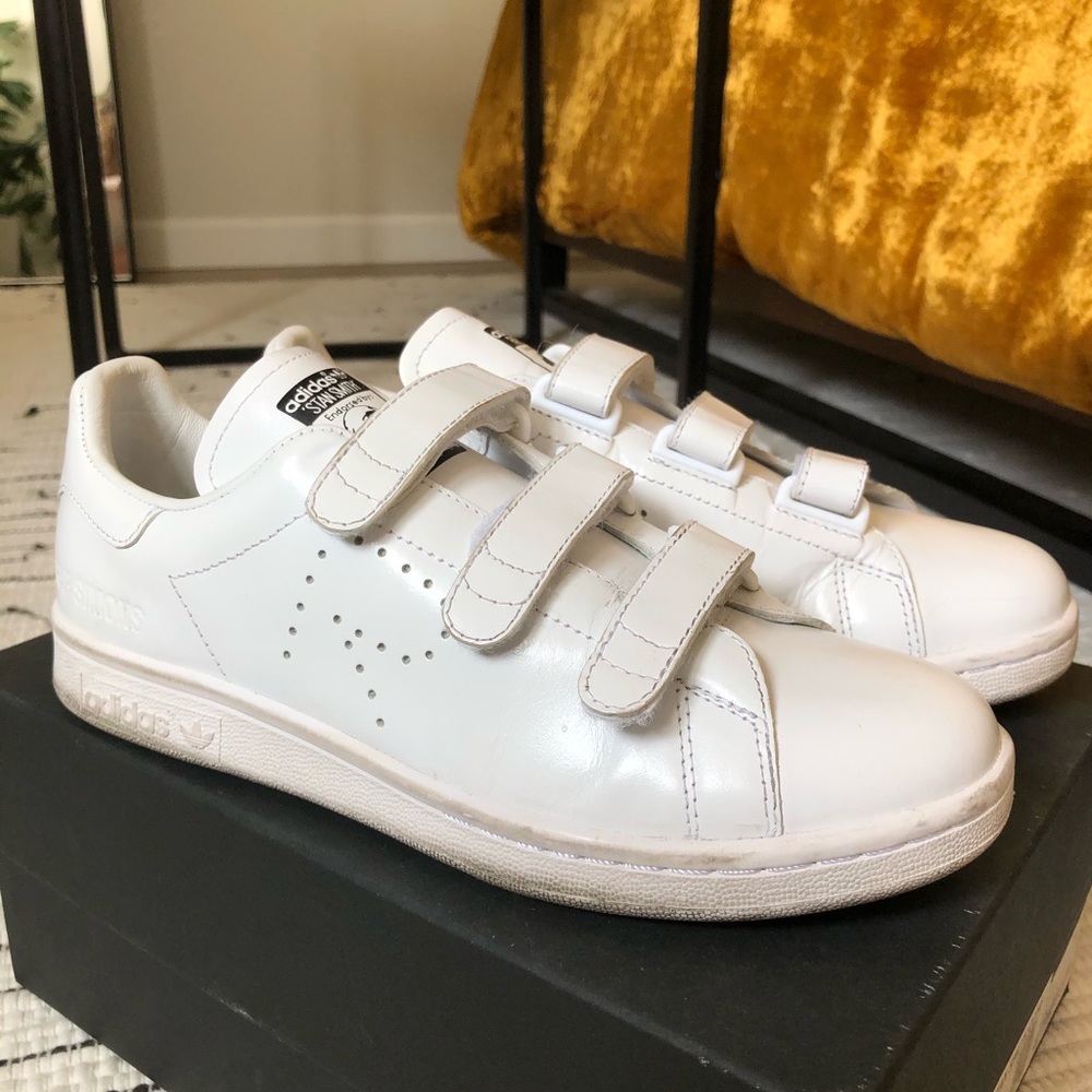 raf simons x stan smith white velcro